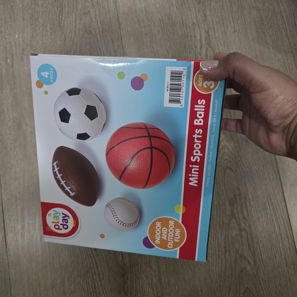 Play Day Sports Ball Set - Brown, White, Orange - Picture 4 of 4